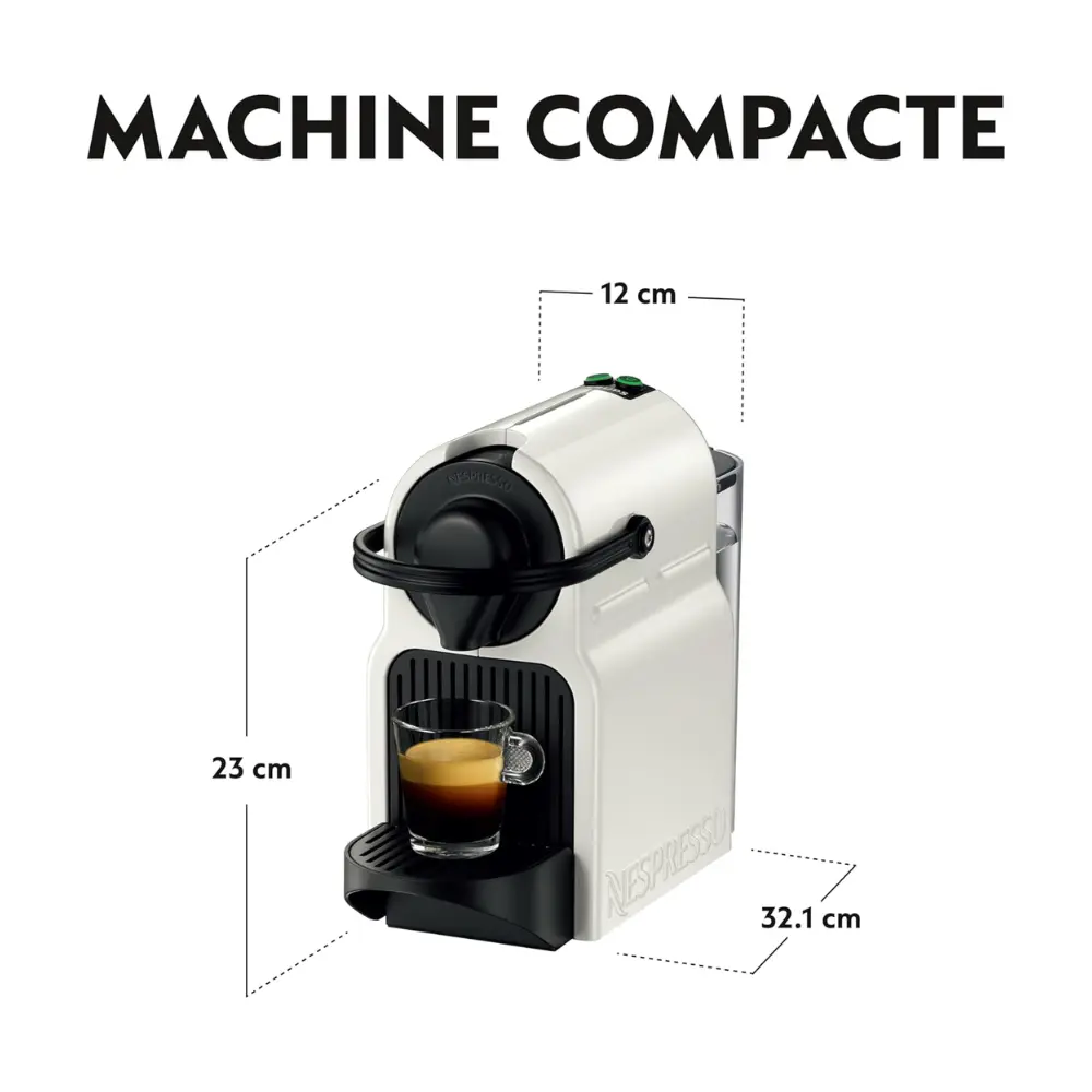 Machine à café Inissia Blanche — boutons espresso et café long — image 3